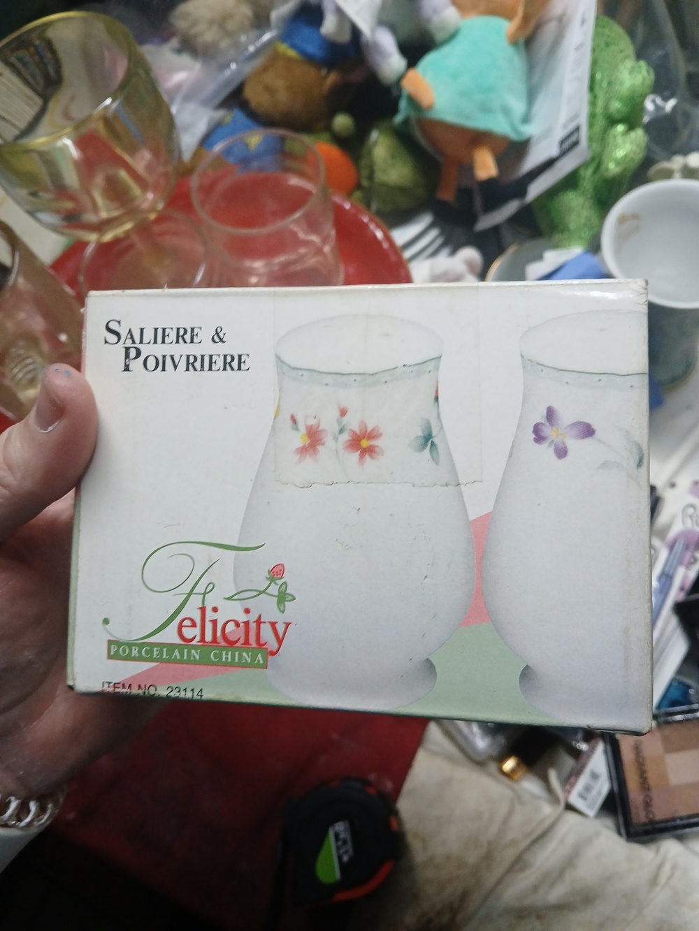 Felicity Porcelain China Salt & Pepper Shakers - Floral Accent